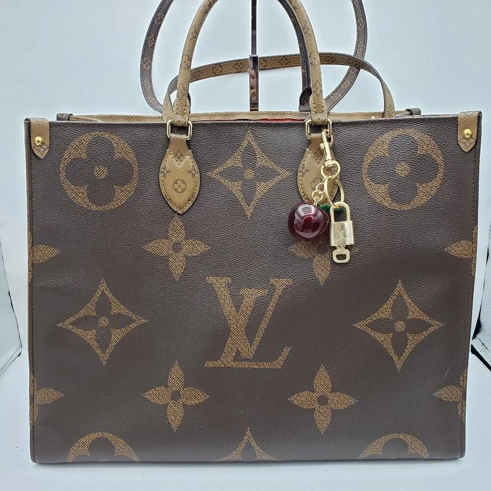 Authentic Louis Vuitton Lock & Key with Unbranded Apple Charm, Keychain